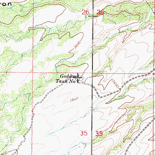 Topographic Map of Goddard Tank Number One, AZ