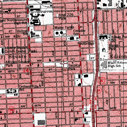Topographic Map of Tacolcy Park, FL