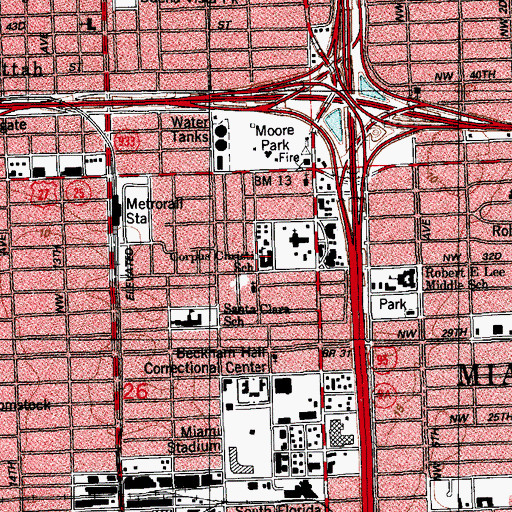 Topographic Map of Corpus Christi Church, FL