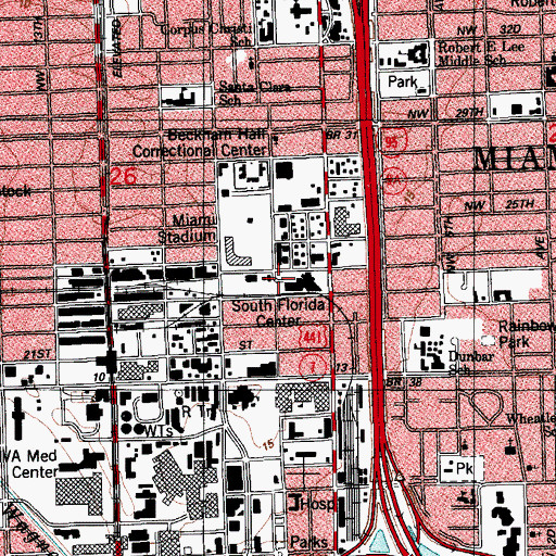 Topographic Map of South Florida Evaluation and Treatment Center, FL