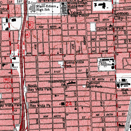 Topographic Map of Buena Vista Park, FL