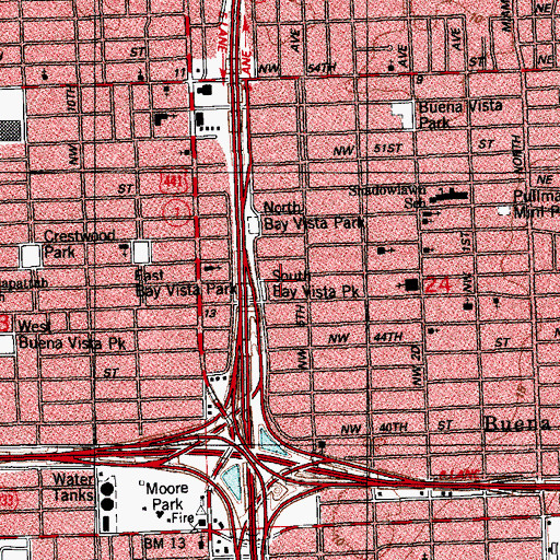 Topographic Map of South Bay Vista Park, FL