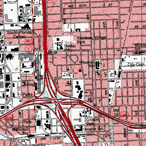 Topographic Map of Williams Park, FL