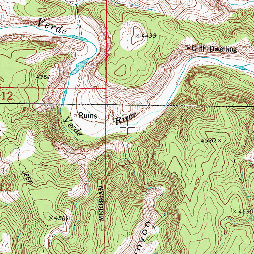 Topographic Map of Gold Basin Canyon, AZ
