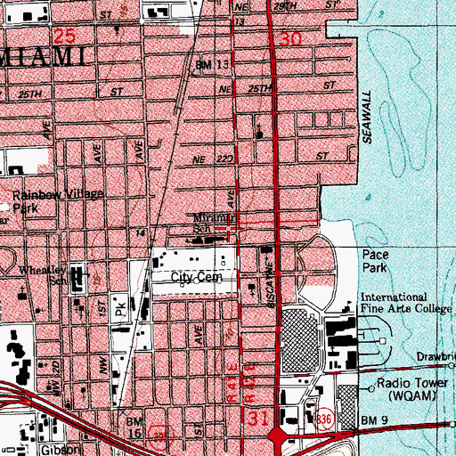 Topographic Map of Temple Israel, FL