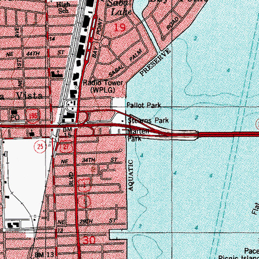 Topographic Map of Martell Park, FL