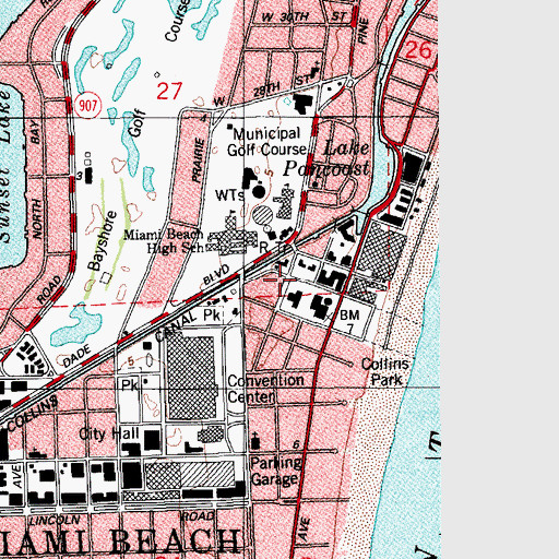 Topographic Map of Temple Beth Shalom, FL