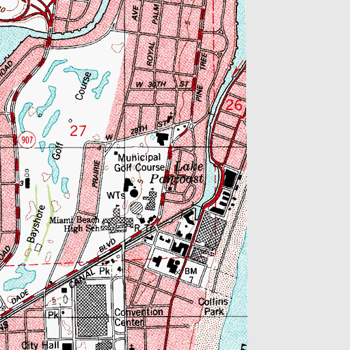 Topographic Map of Holtz High School, FL