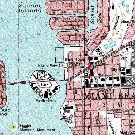 Topographic Map of Island View Park, FL