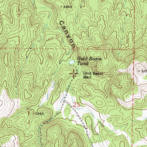 Topographic Map of Gold Basin Well, AZ