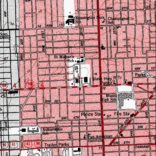 Topographic Map of Saint Michael the Archangel Church, FL