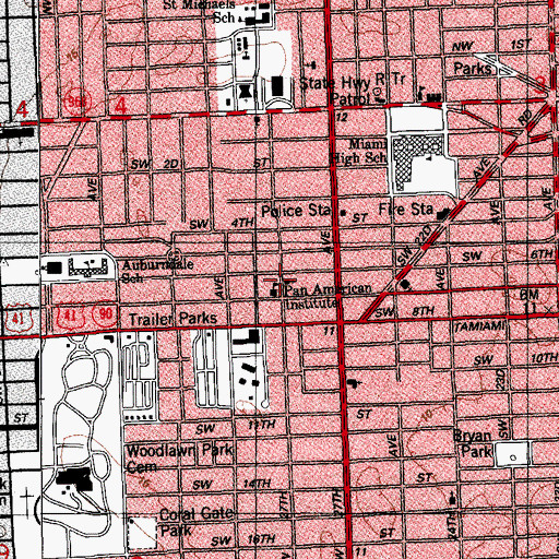 Topographic Map of Pan American Institute, FL