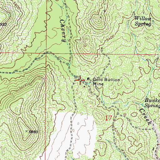 Topographic Map of Gold Bullion Mine, AZ