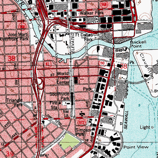 Topographic Map of World Trade Center, FL