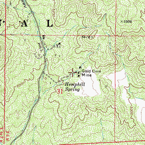 Topographic Map of Gold Coin Mine, AZ