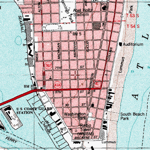 Topographic Map of South Shore Community Center, FL