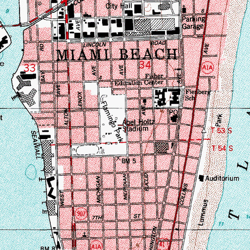 Topographic Map of Abel Holtz Stadium, FL