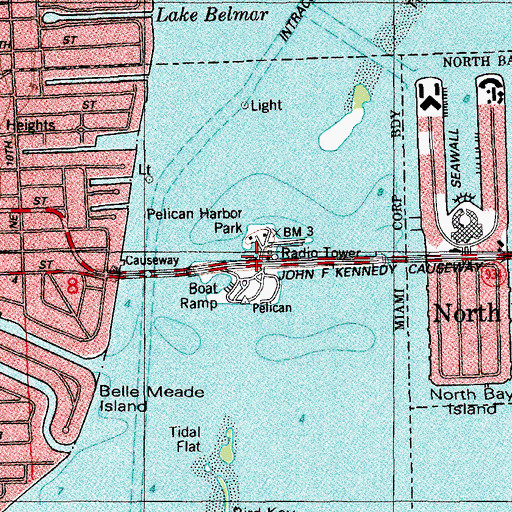 Topographic Map of Pelican Harbor Park, FL