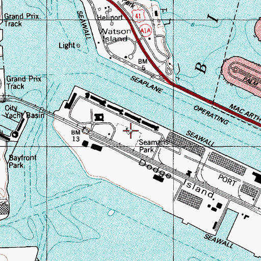 Topographic Map of Seamans Park, FL