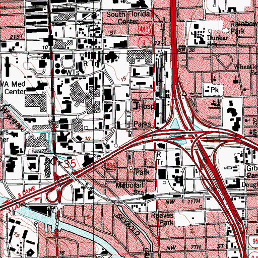 Topographic Map of Broward Circle Park, FL