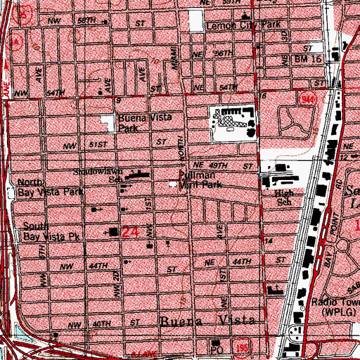 Topographic Map of Pullman Mini Park, FL