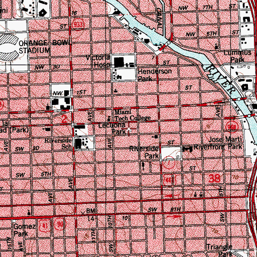 Topographic Map of Lecuona Park, FL