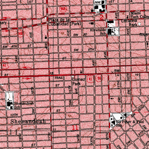Topographic Map of Gomez Park, FL