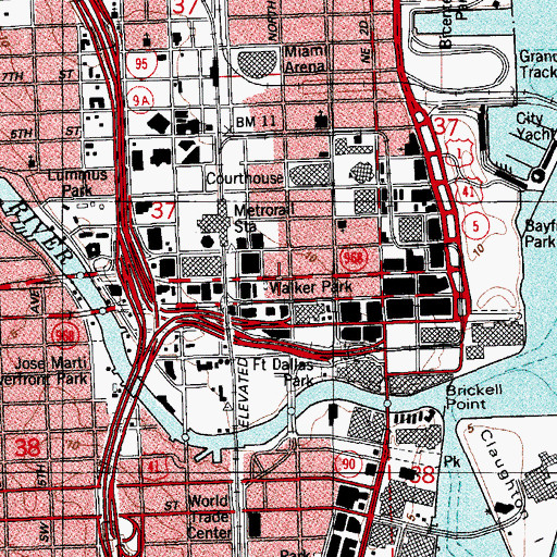 Topographic Map of Walker Park, FL