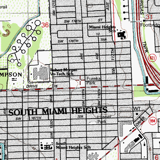 Topographic Map of Eureka Park, FL