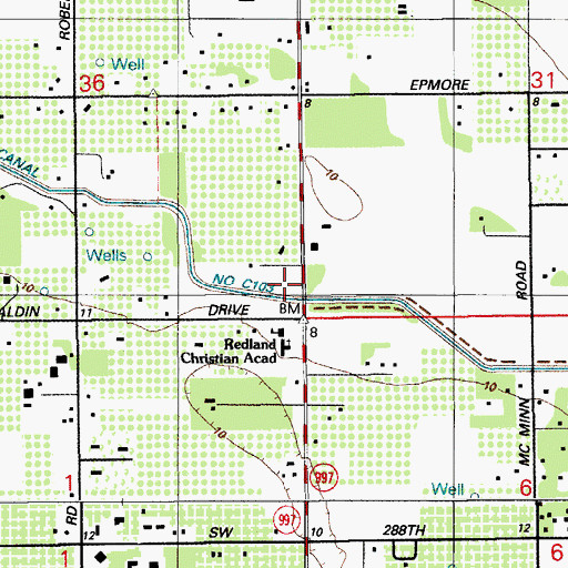 Topographic Map of Mowry Canal Number C-103, FL