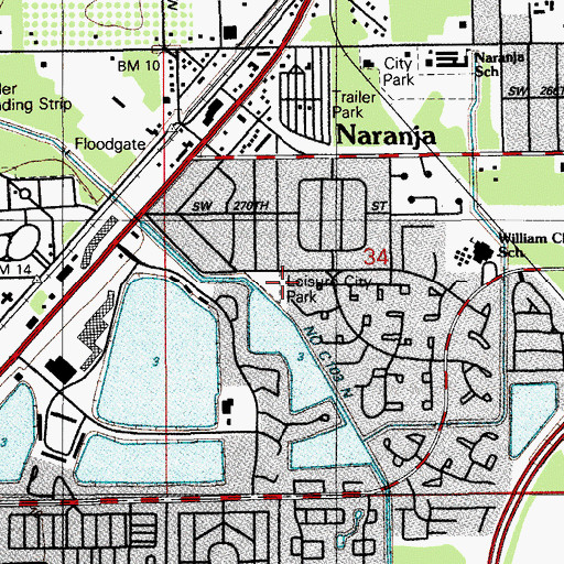 Topographic Map of Leisure City Park, FL