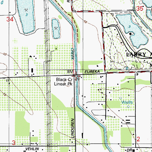 Topographic Map of Black Creek Linear Park, FL