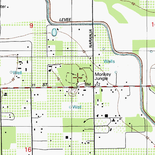 Topographic Map of Monkey Jungle, FL
