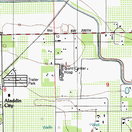 Topographic Map of Grant Center Hospital, FL