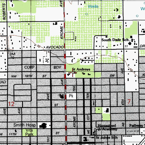 Topographic Map of Saint Andrew Church, FL