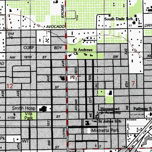 Topographic Map of Musselwhite Park, FL