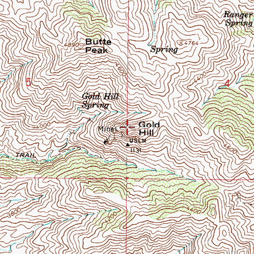Topographic Map of Gold Hill, AZ