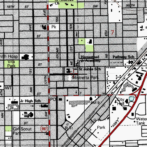 Topographic Map of Mistretta Park, FL
