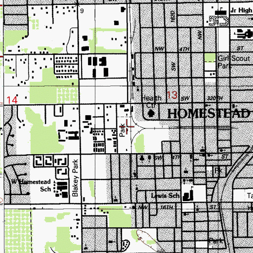 Topographic Map of Robey George Park, FL