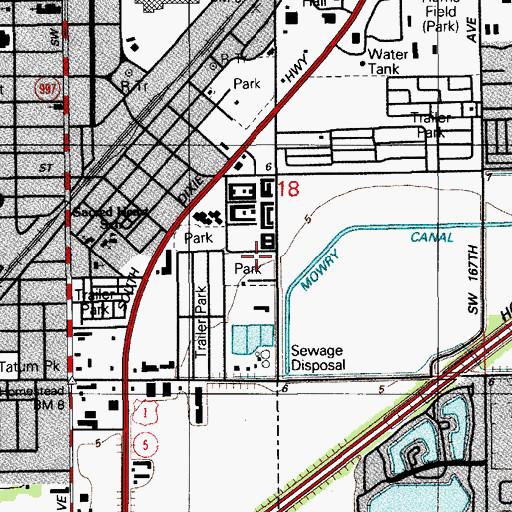 Topographic Map of Soccer Park, FL