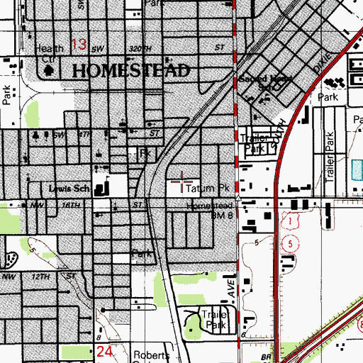 Topographic Map of Tatum Park, FL