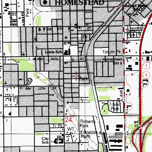 Topographic Map of Washington Park, FL