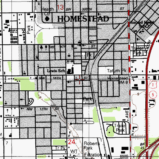 Topographic Map of Homestead-Florida City Neighborhood Service Center, FL
