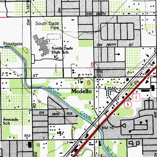 Topographic Map of B'nai Israel Synagogue, FL
