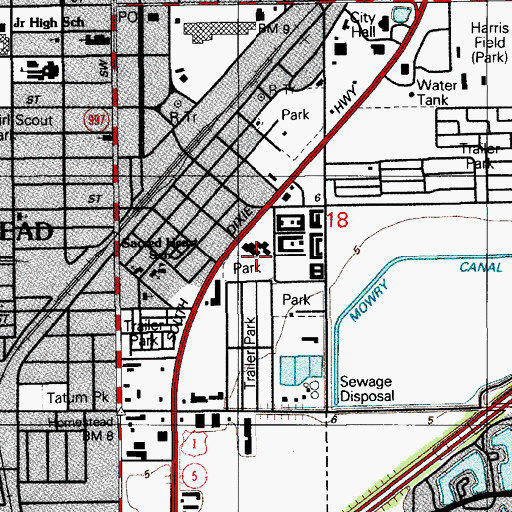 Topographic Map of Pioneer Park, FL
