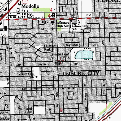 Topographic Map of South Dade Alliance Church, FL
