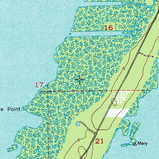 Topographic Map of Crocodile Lake National Wildlife Refuge, FL