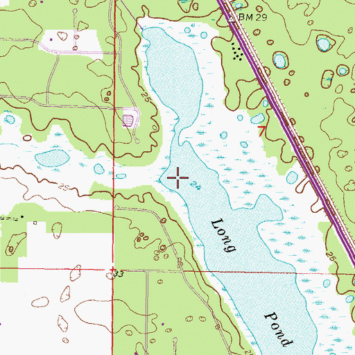 Topographic Map of Long Pond, FL