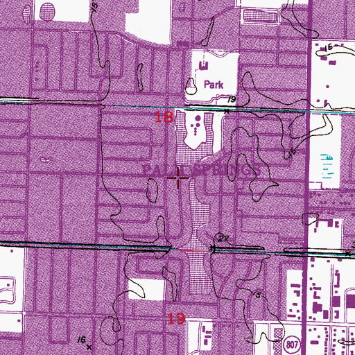 Topographic Map of Palm Springs, FL