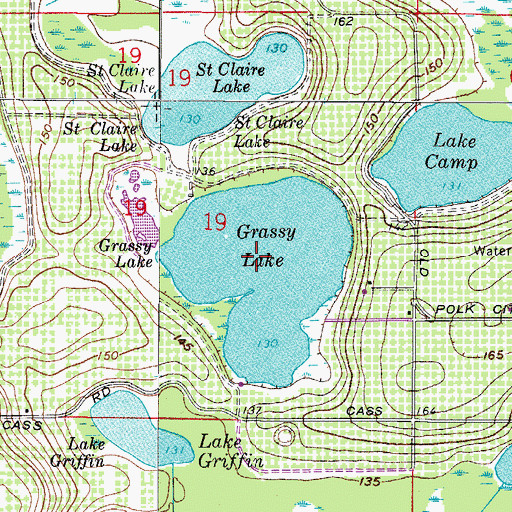 Topographic Map of Grassy Lake, FL